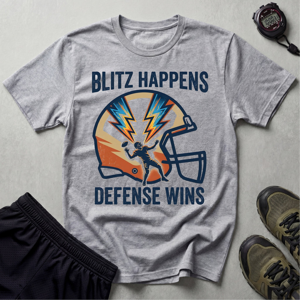 Gridiron Blitz Happens Defence Wins Gym T-Shirt