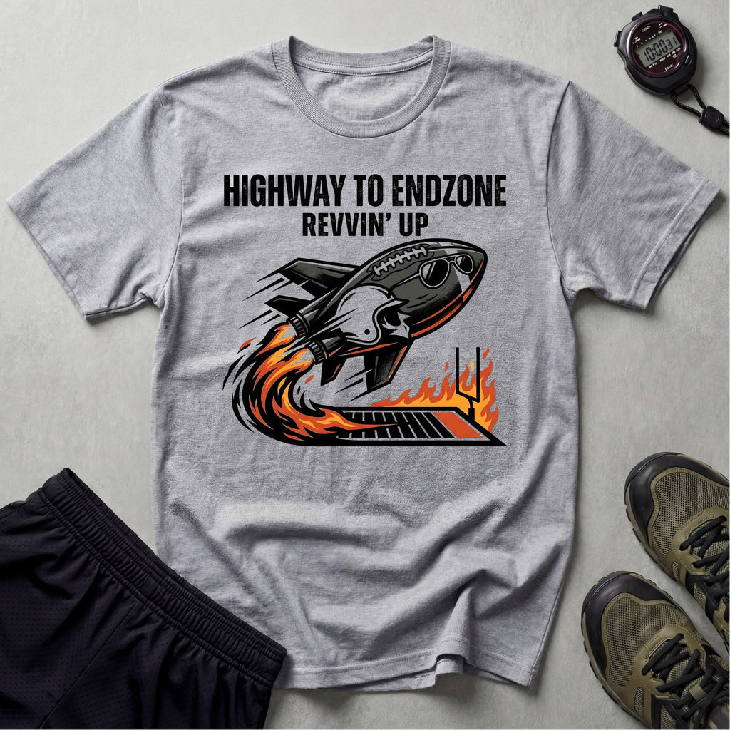 Gridiron Highway To Endzone Rev Up Gym T-Shirt