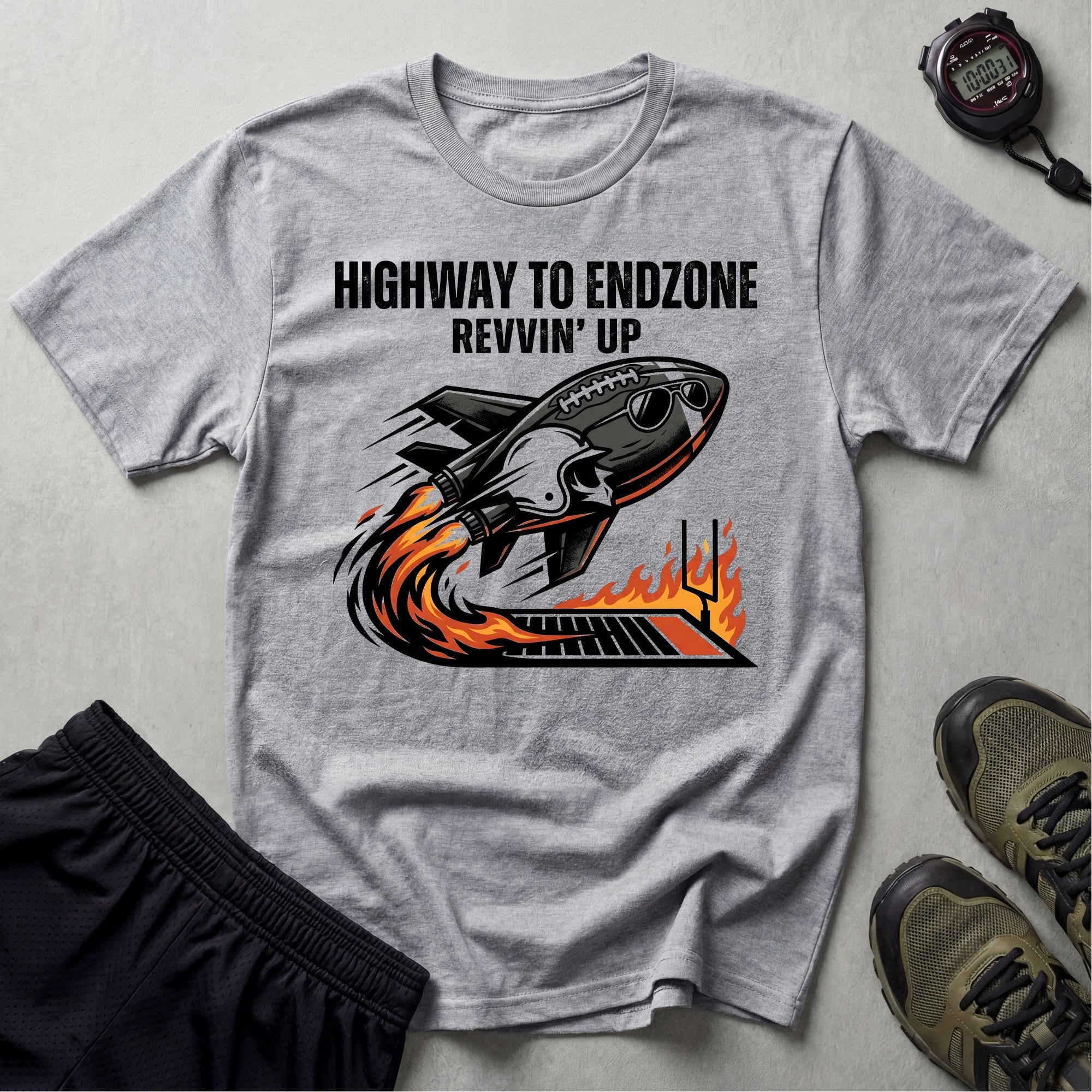Gridiron Highway To Endzone Rev Up Gym T-Shirt