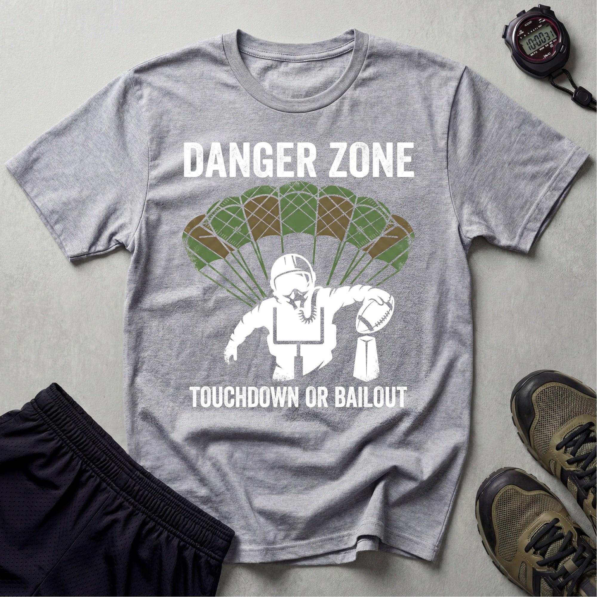 Gridiron Danger Zone Touchdown or Bail Gym T-Shirt