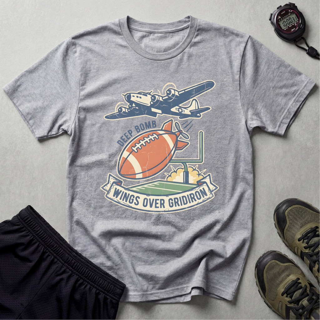 Gridiron Deep Bomb Retro Vintage Gym T-Shirt