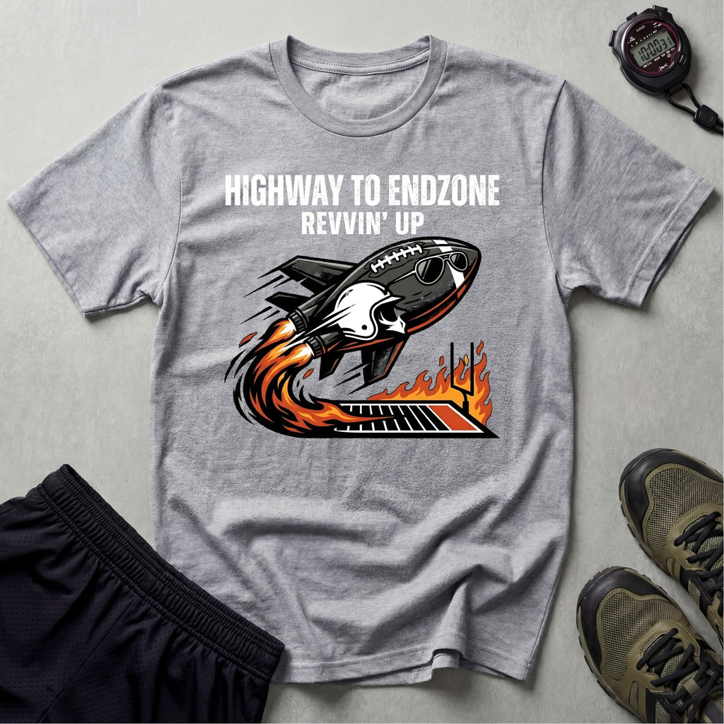 Gridiron Highway To Endzone Revvin Up Gym T-Shirt