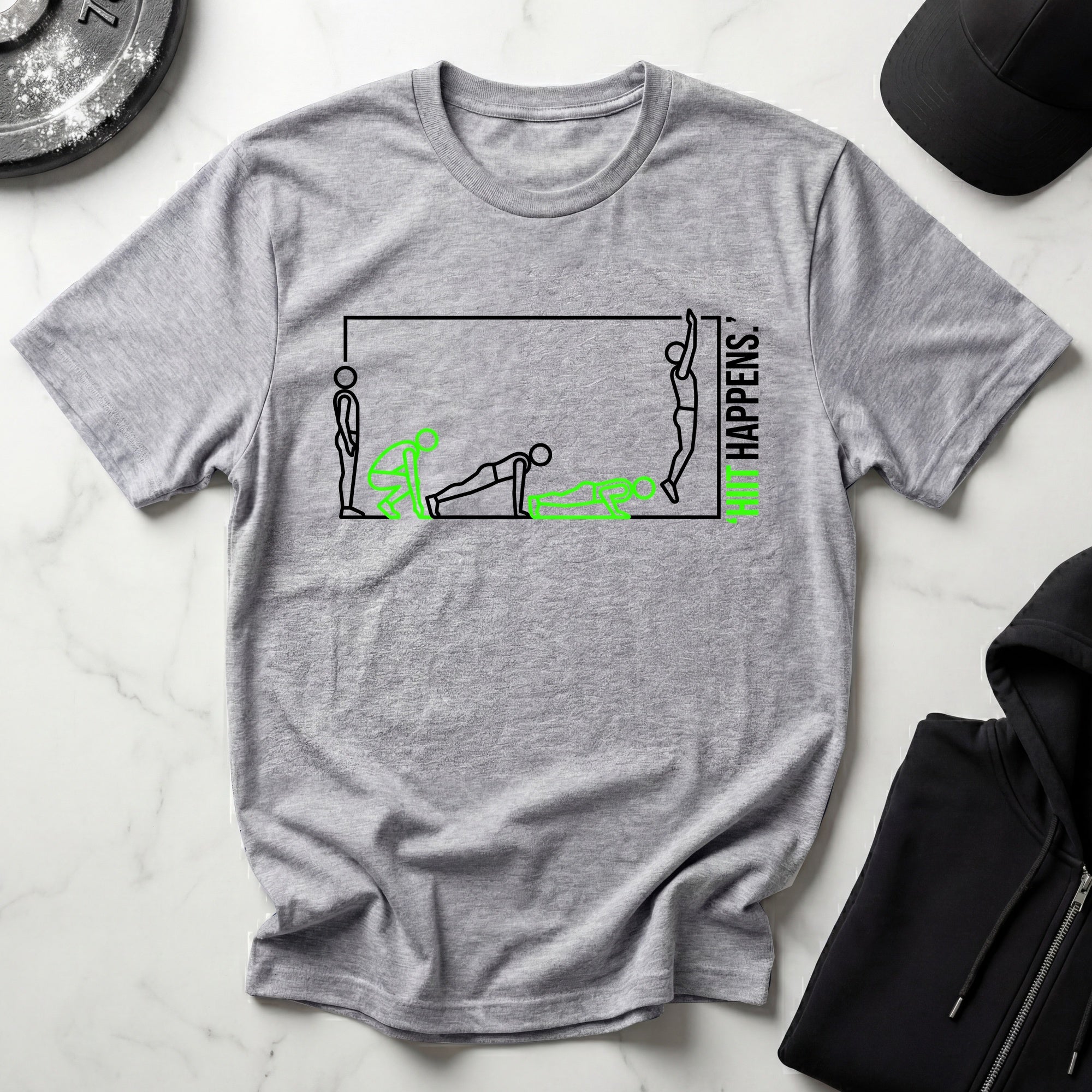 HIIT Happens Green Gym Tee Shirt