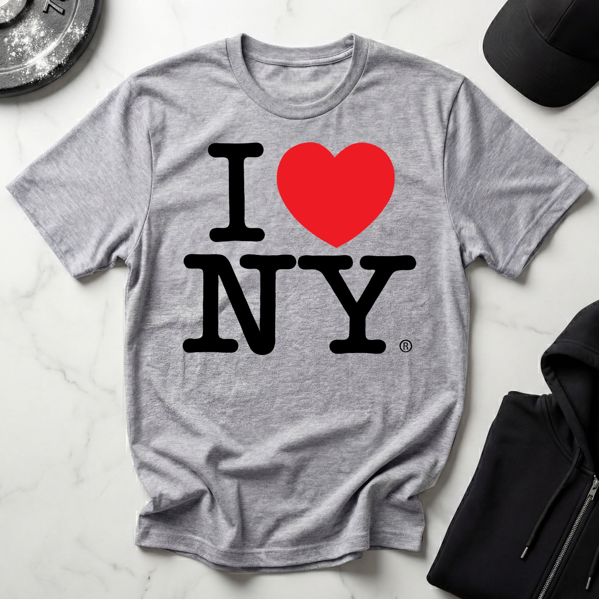 I Love NY Classic Black Designer Gymwear T-Shirt