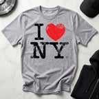 I Love NY Grunge Black Designer Gymwear T-Shirt