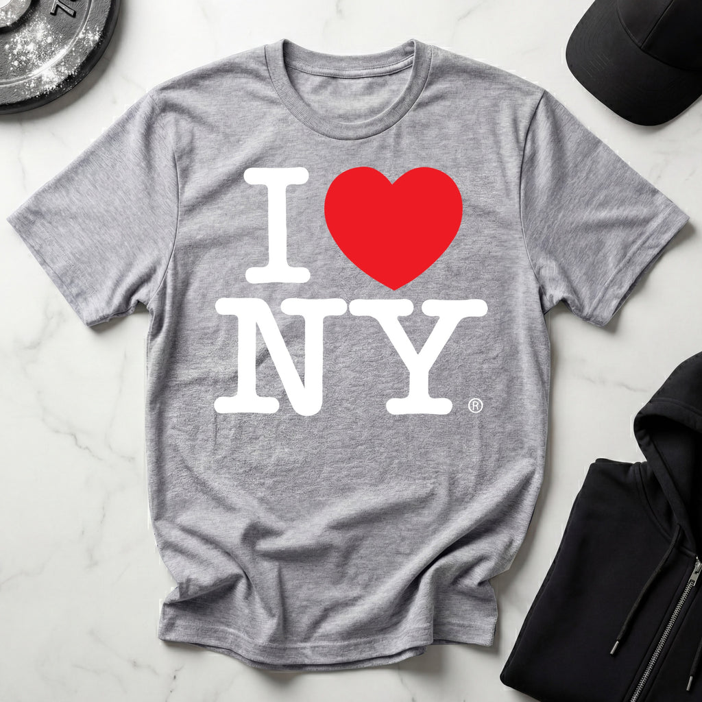 I Love NY Classic White Designer Gymwear T-Shirt