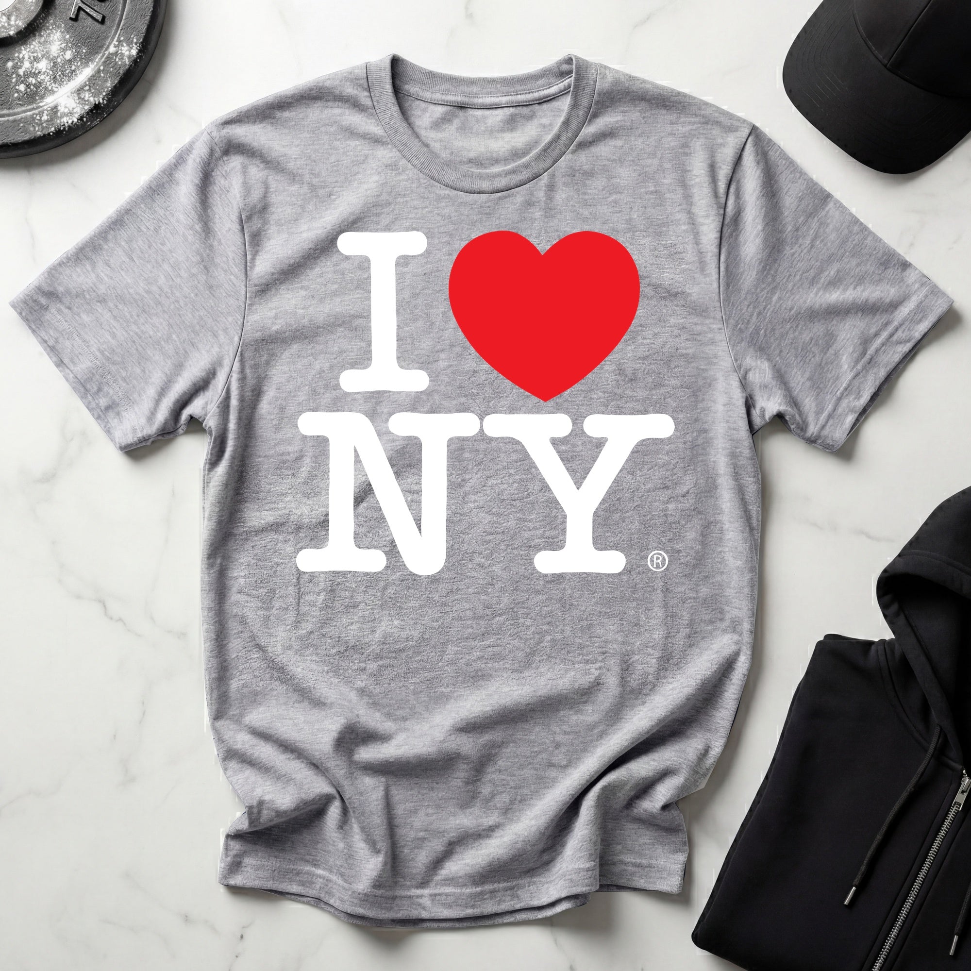 I Love NY Classic White Designer Gymwear T-Shirt