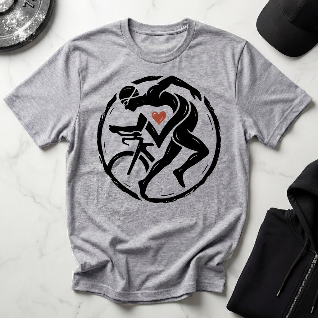 Triathlon Abstract Designer Gymwear T-Shirt