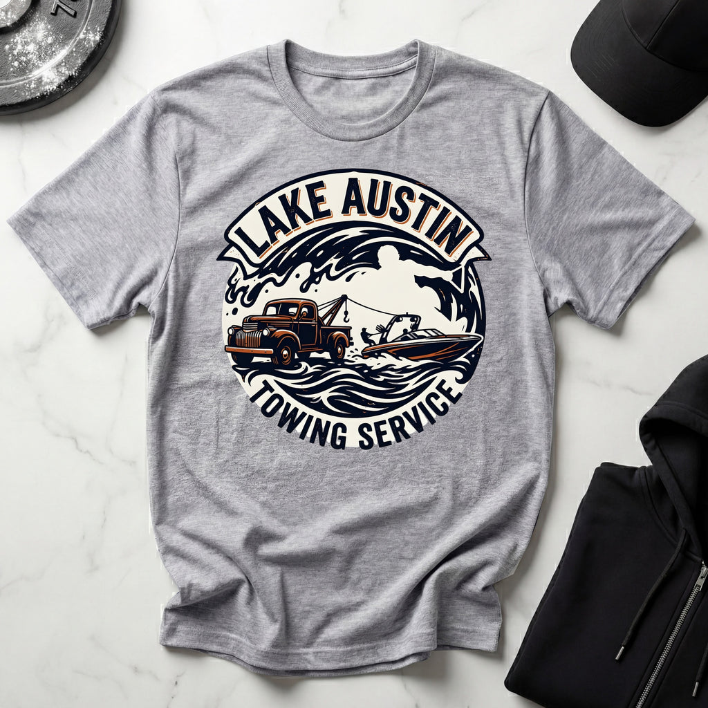 Lake Austin Towing Wakeboard Designer Gym T-Shirt