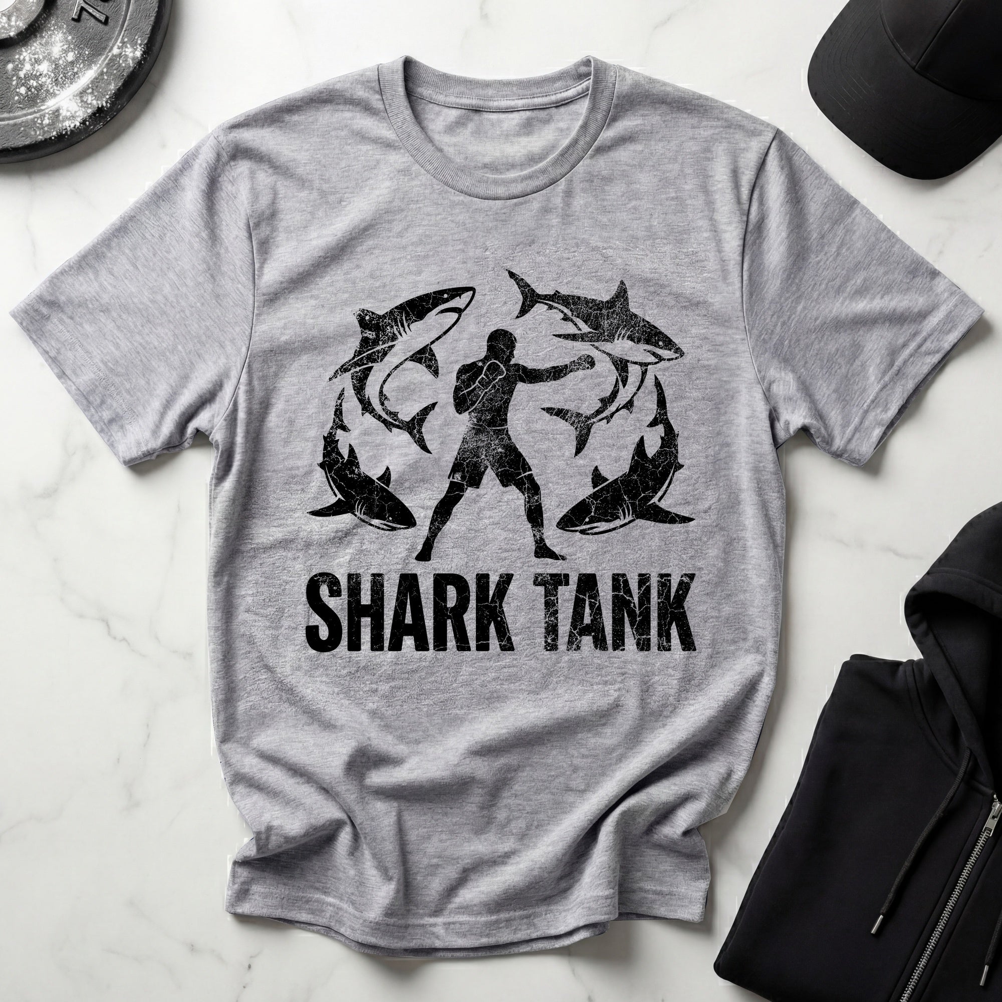 MMA Shark Tank Training Grunge black Gym T-Shirt