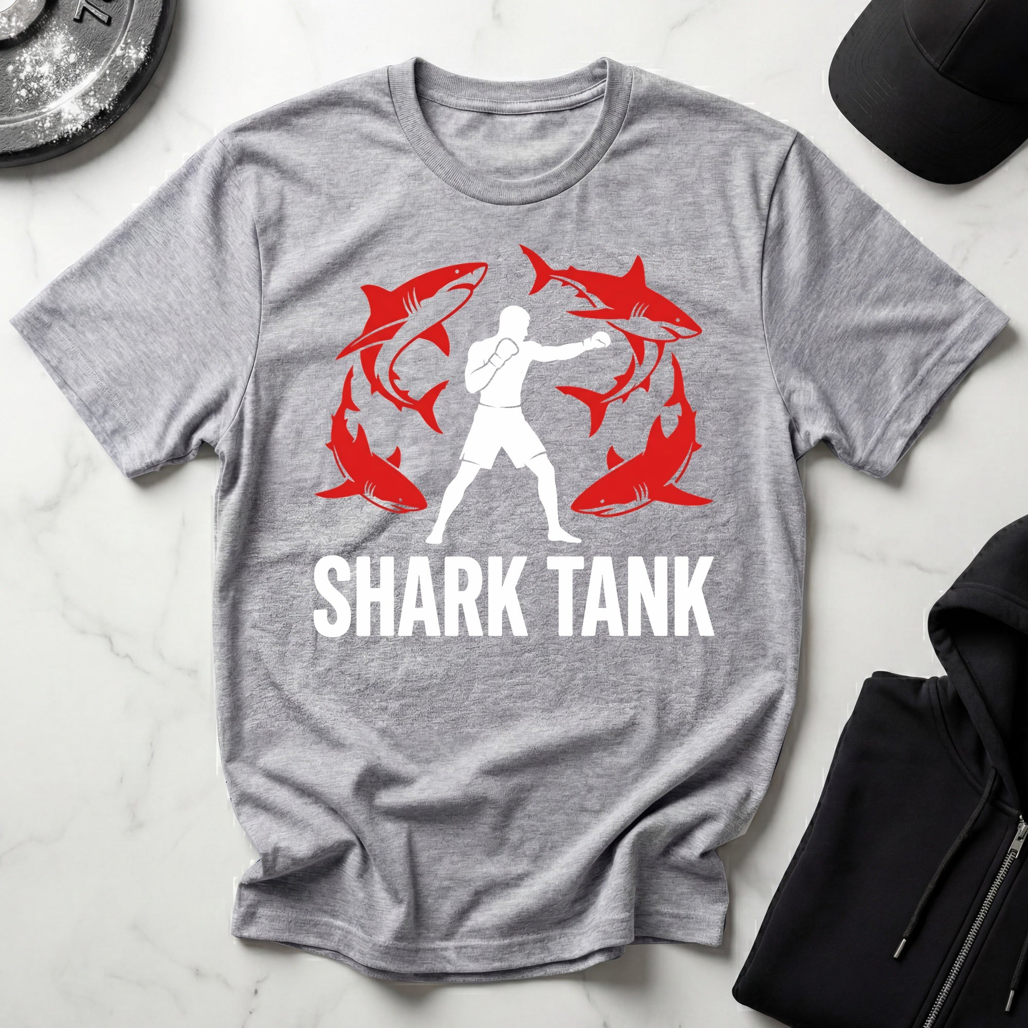 MMA Shark Tank Training Red Gym T-Shirt