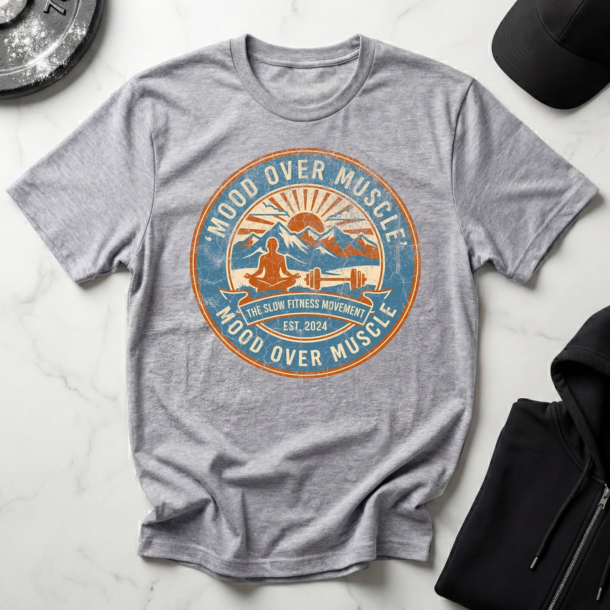 Mood Over Muscle Grunge Vintage Gym T-Shirt