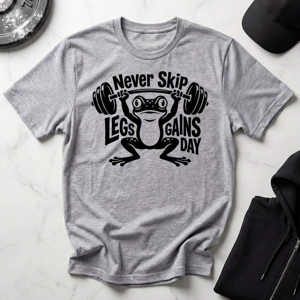 Never Skip Leg Day black Gym T-Shirt