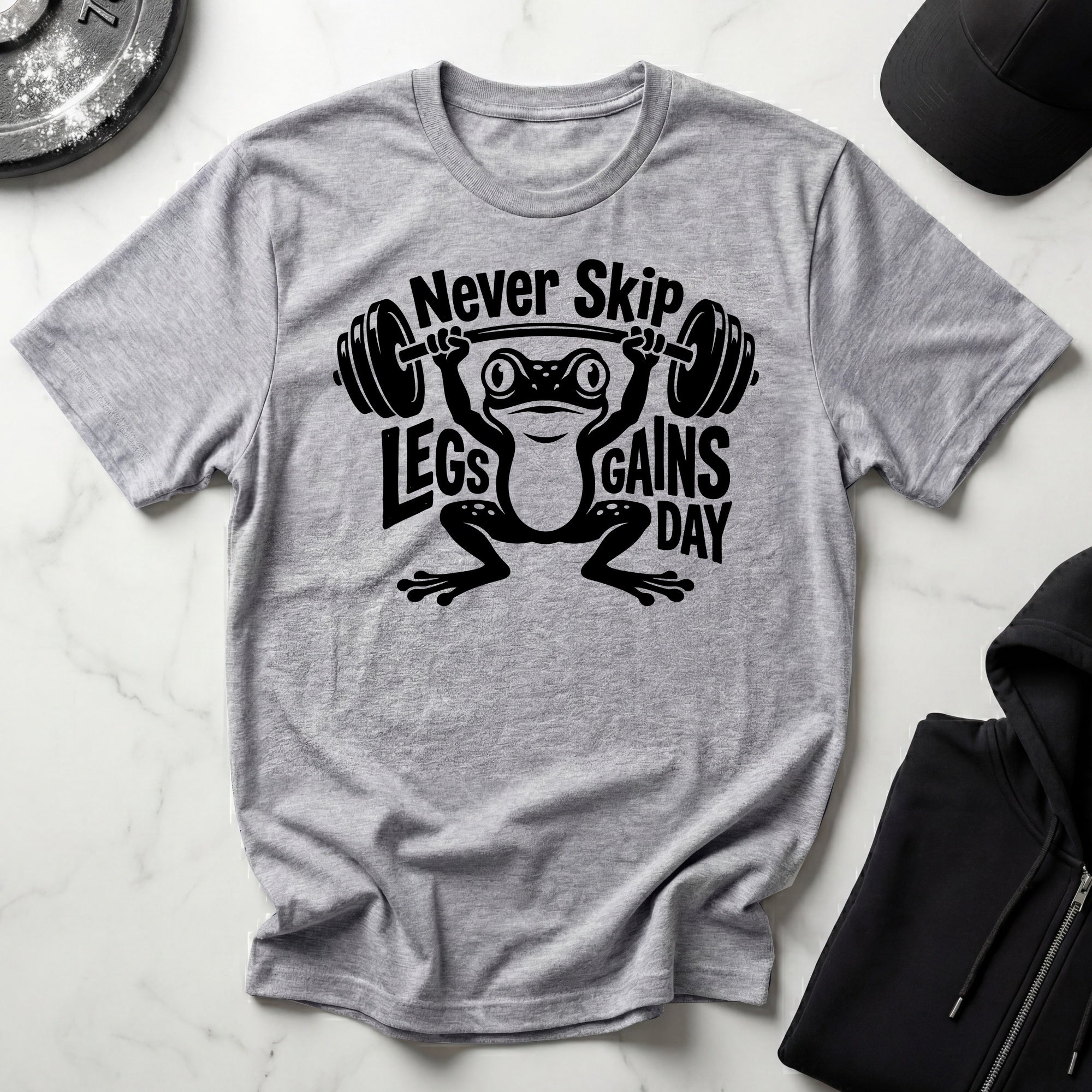 Never Skip Leg Day black Gym T-Shirt