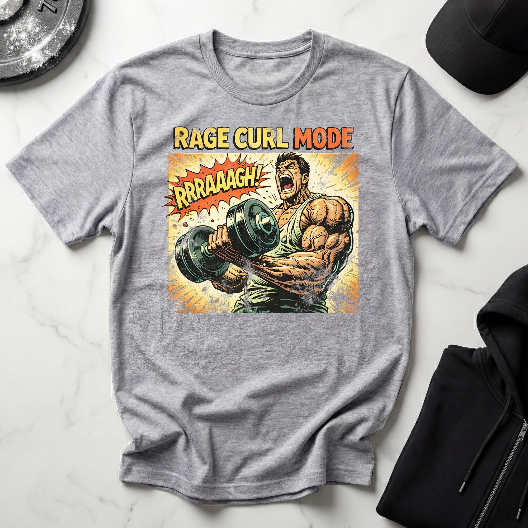 Retro Comic Rage Curl Gymwear T-Shirt