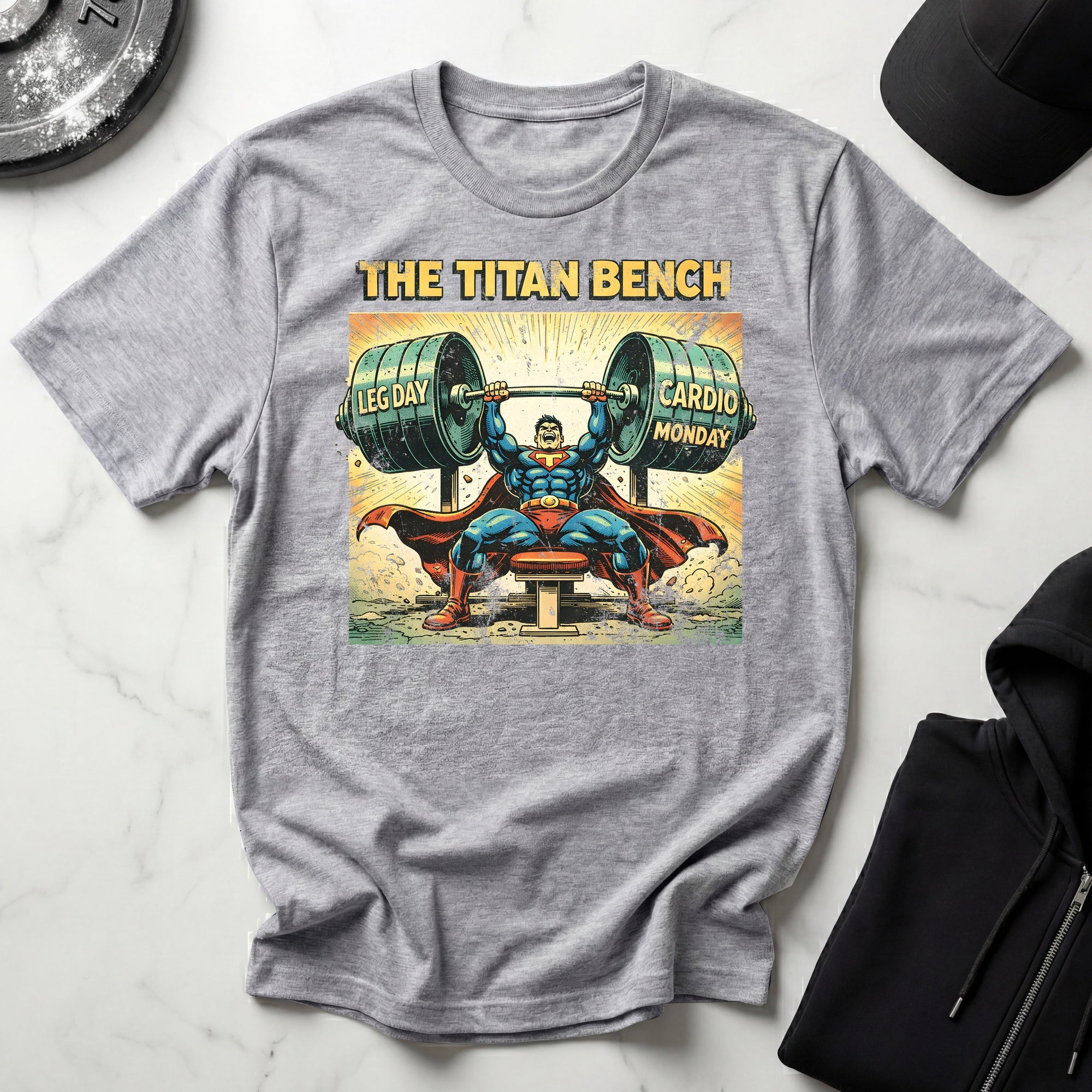 Retro Comic Titan Bench Gymwear T-Shirt