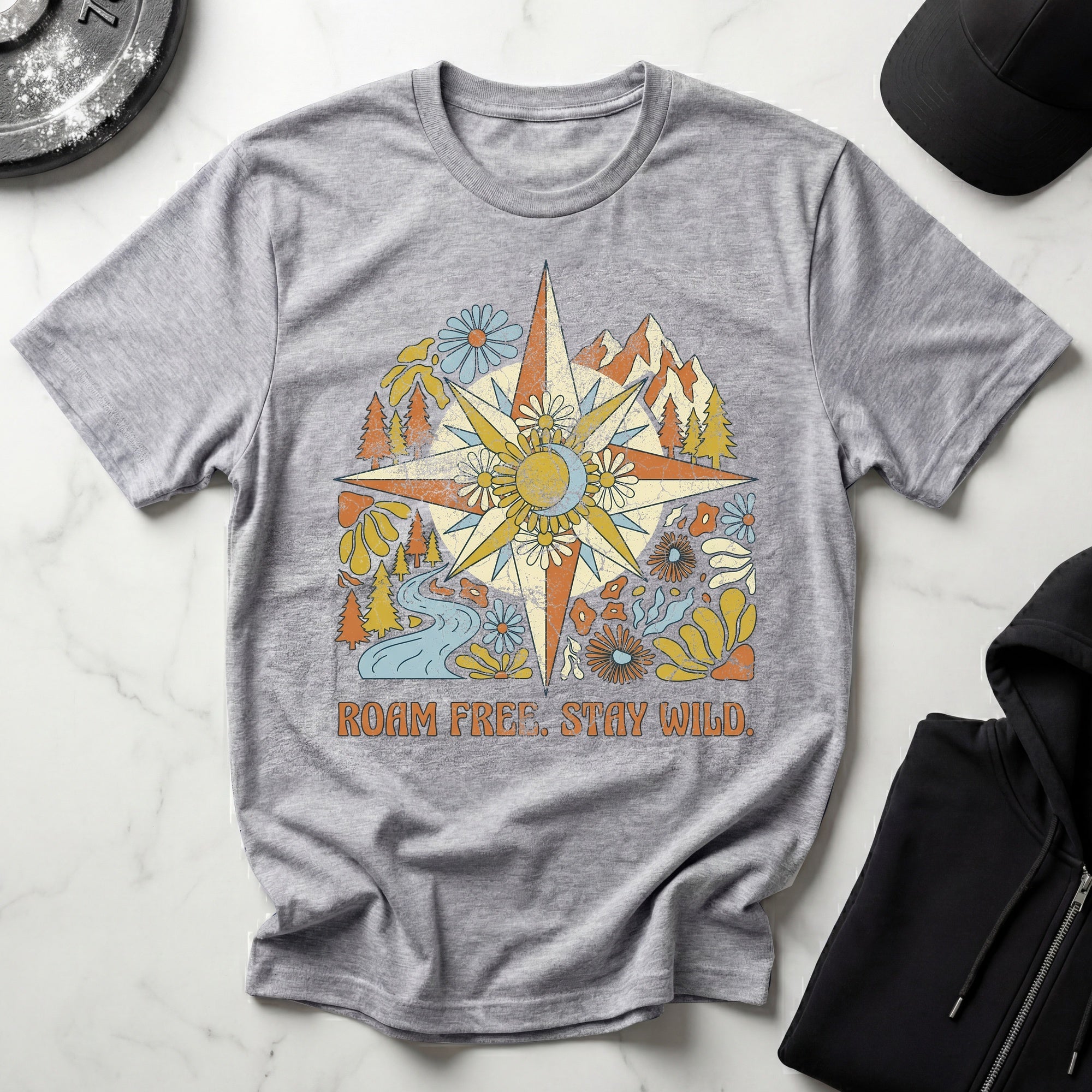 Roam Free Stay Wild Retro Gym T-Shirt