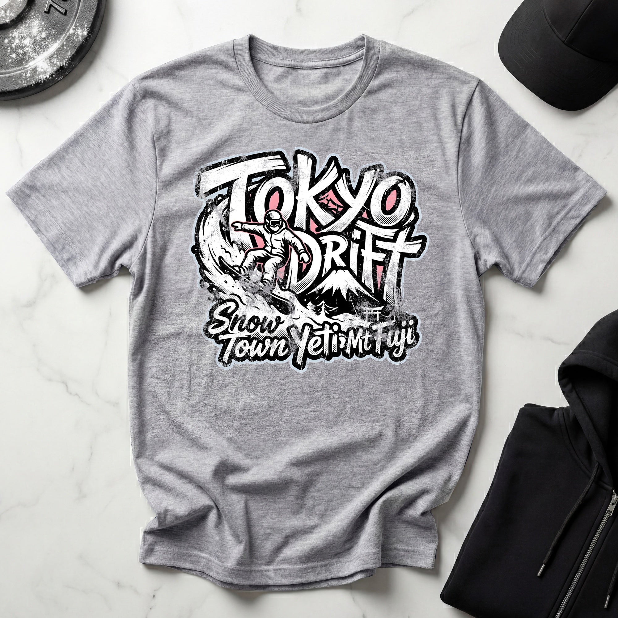 Snow Town Yeti Drift Snowboarder T-Shirt