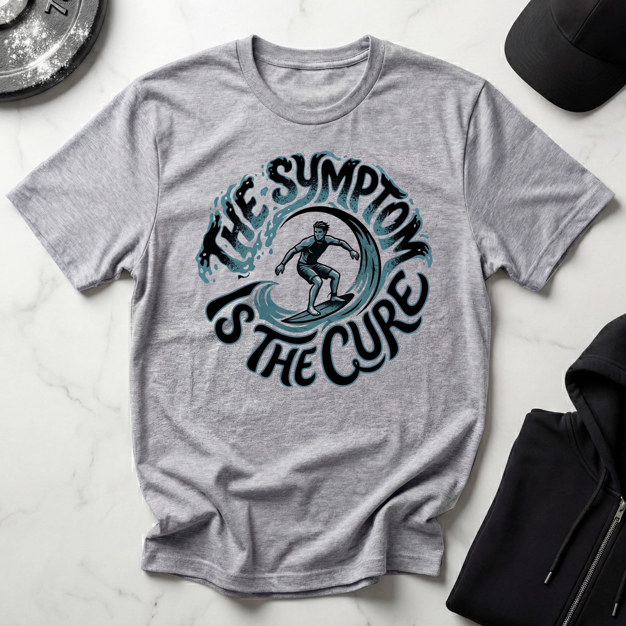 The Symptom Is The Cure Surf Addict Designer T-Shirt