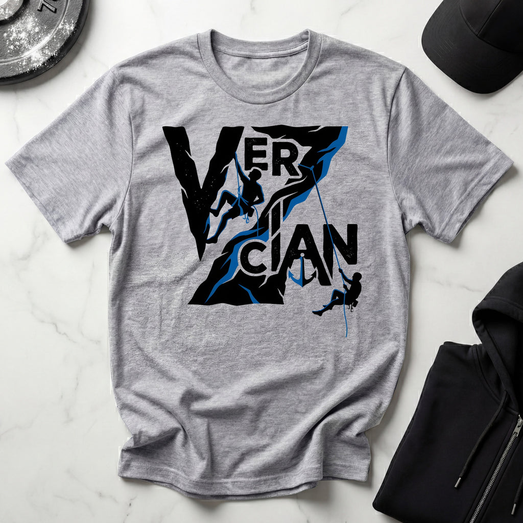 Vertican Rock Climber Designer Gym T-Shirt