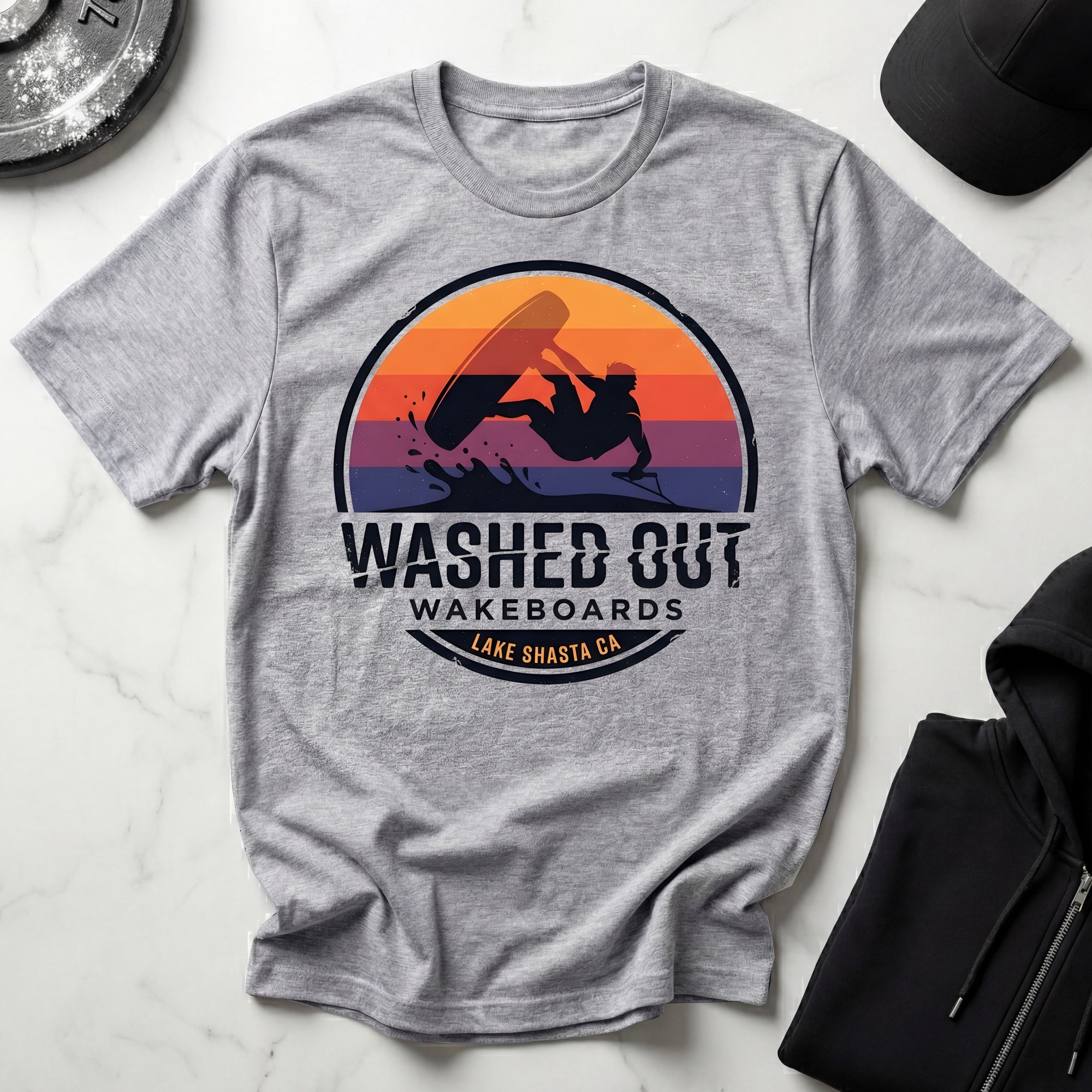 Washed Out Wakeboards Designer Gym T-Shirt