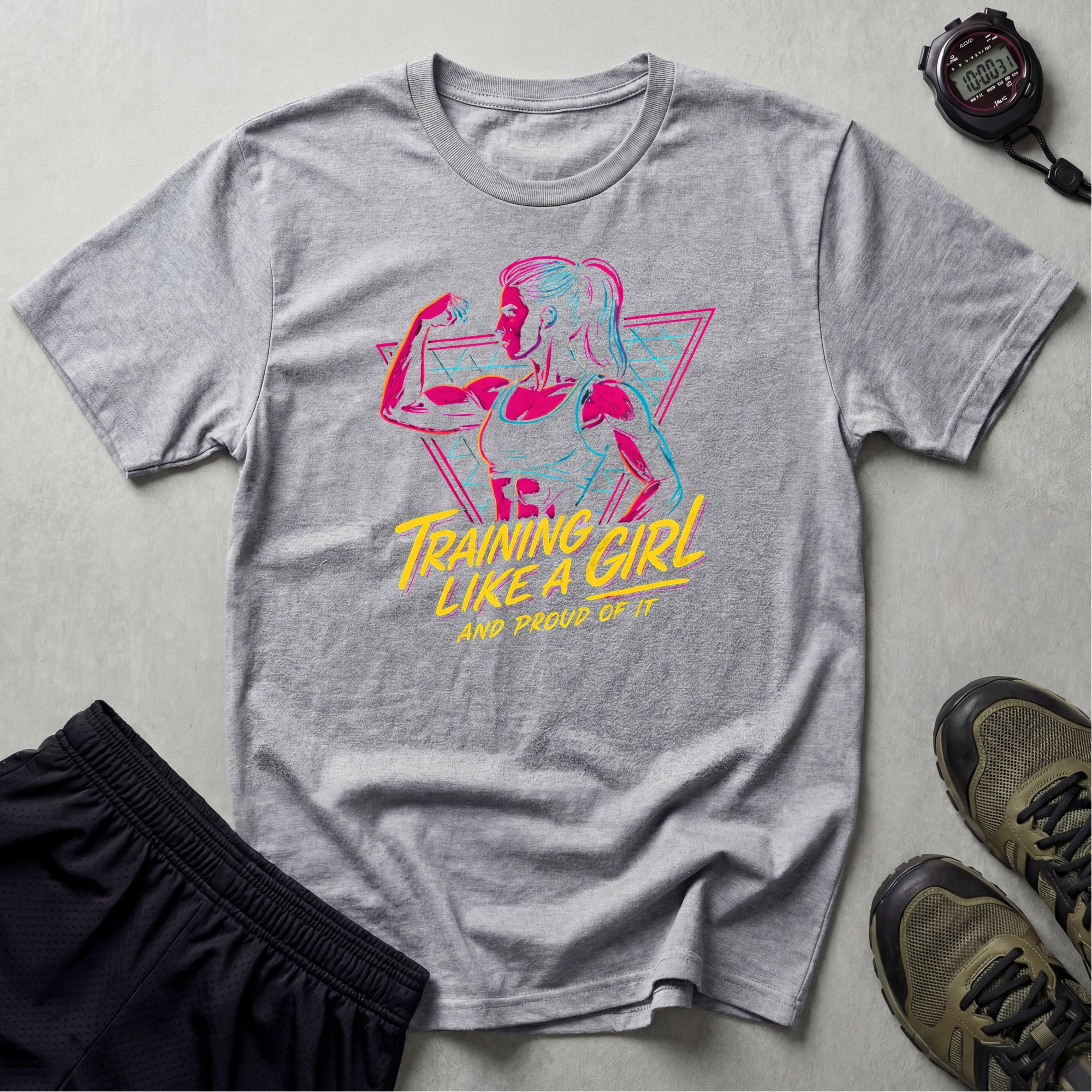 Neon Female Bodybuilder T-Shirt
