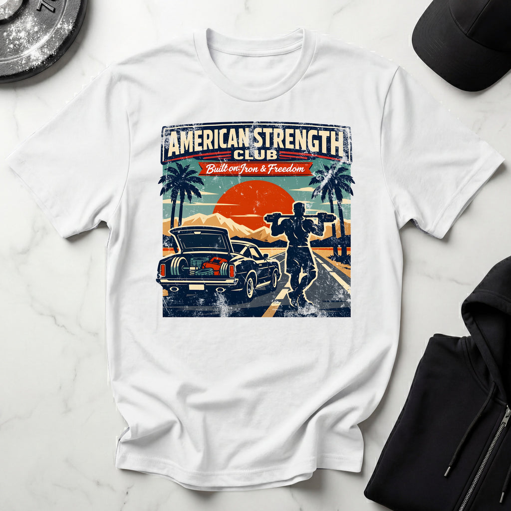 Amercan Strength Club Train Hard Gymwear T-Shirt