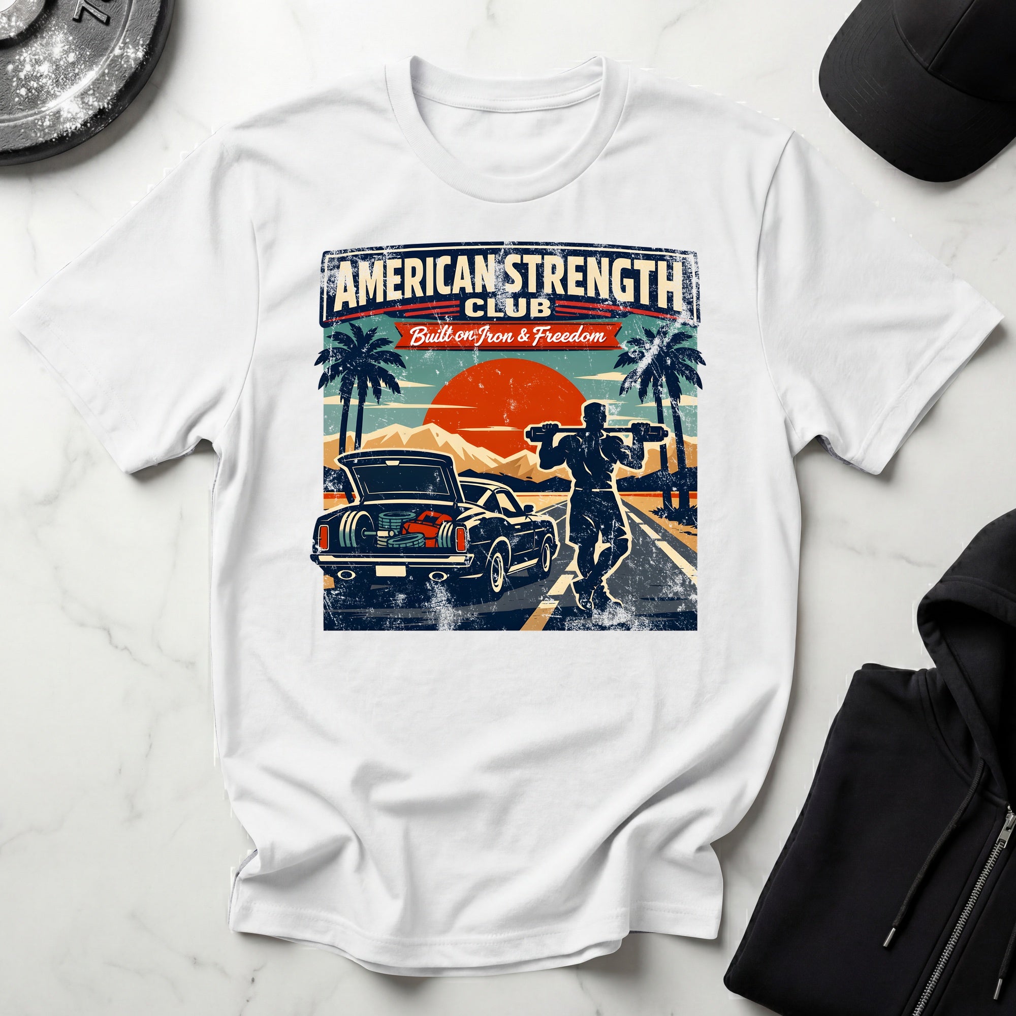 Amercan Strength Club Train Hard Gymwear T-Shirt