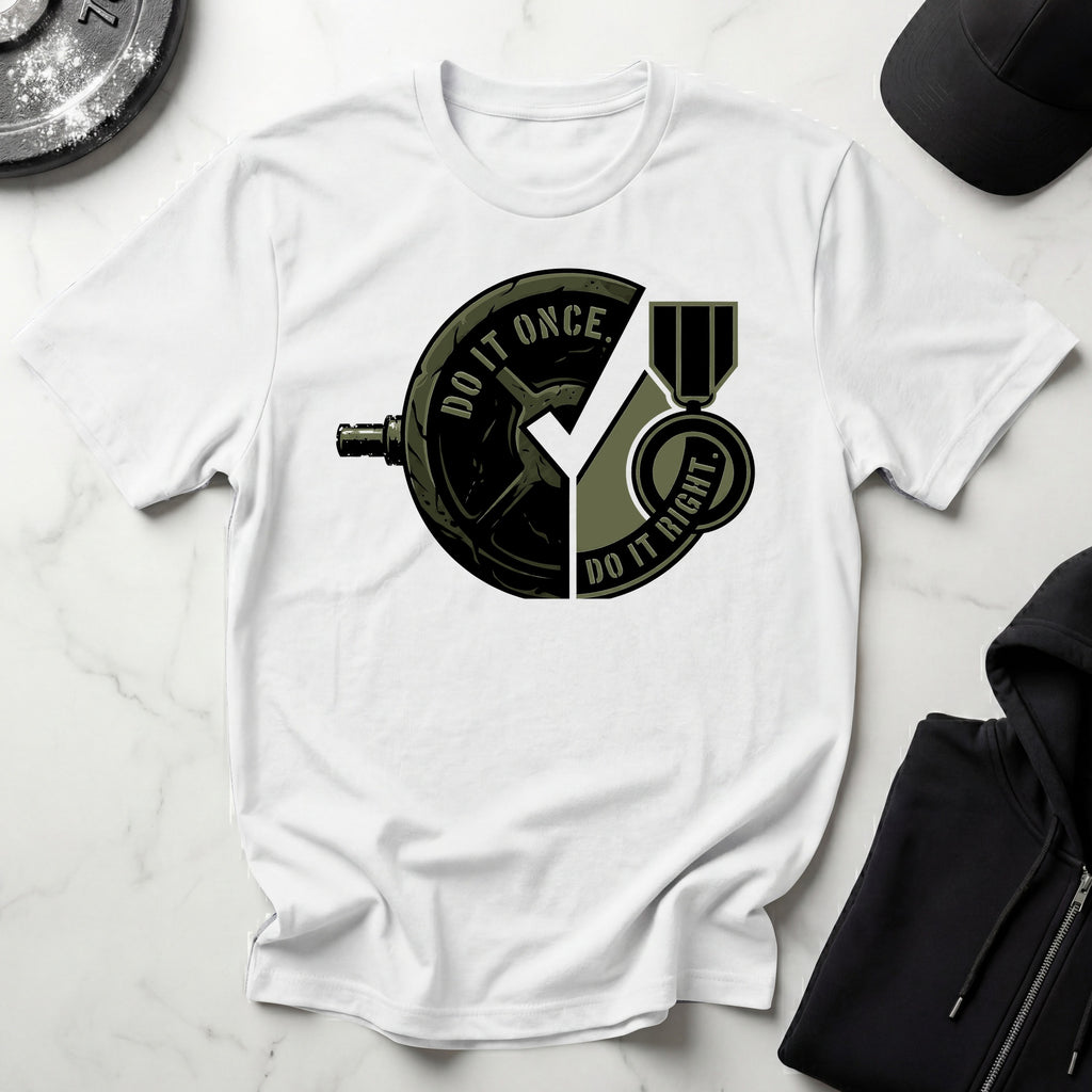 Do It Once Do IUt Right Military Gymwear T-Shirt