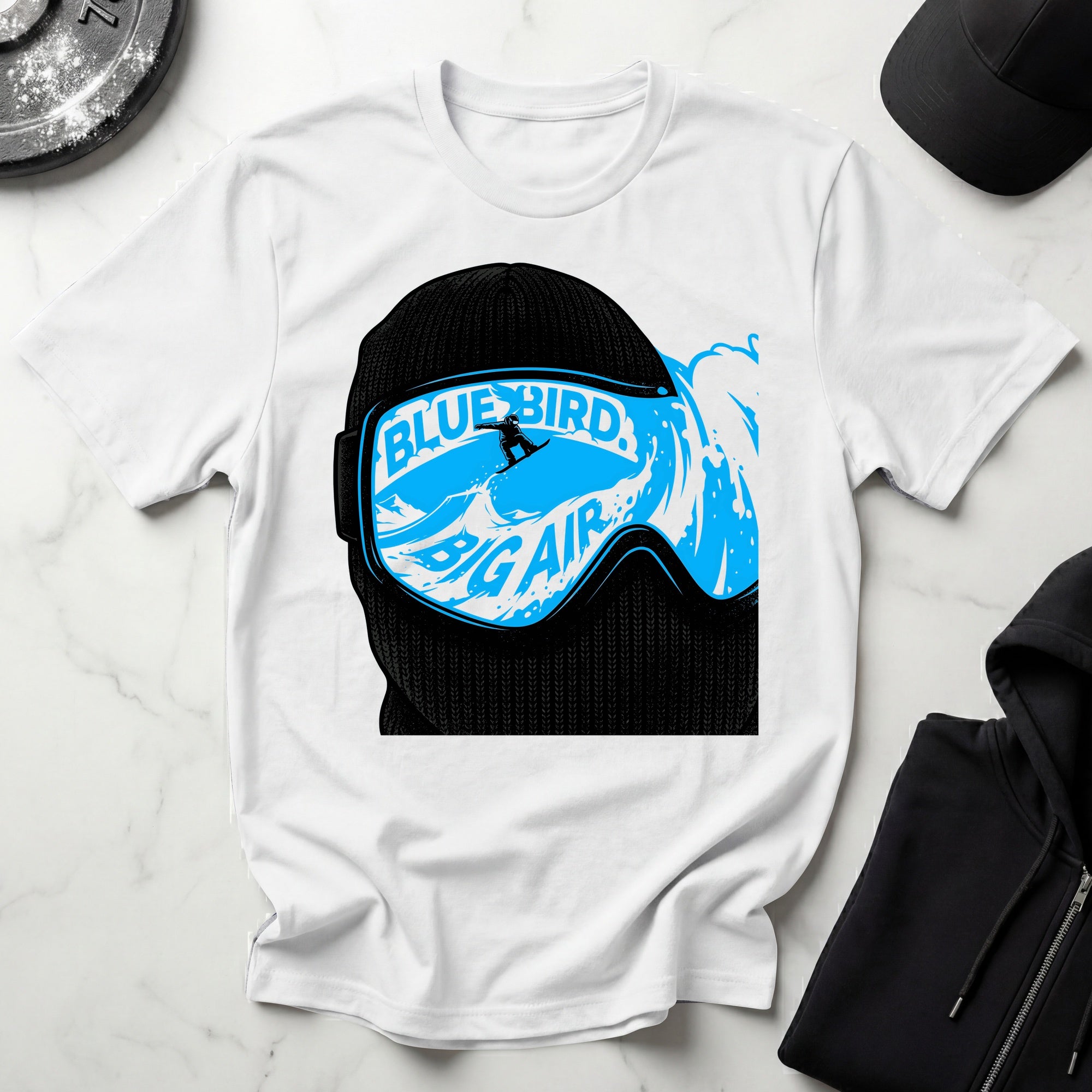 Snowboard Ski Mask Designer Gymwear T-Shirt