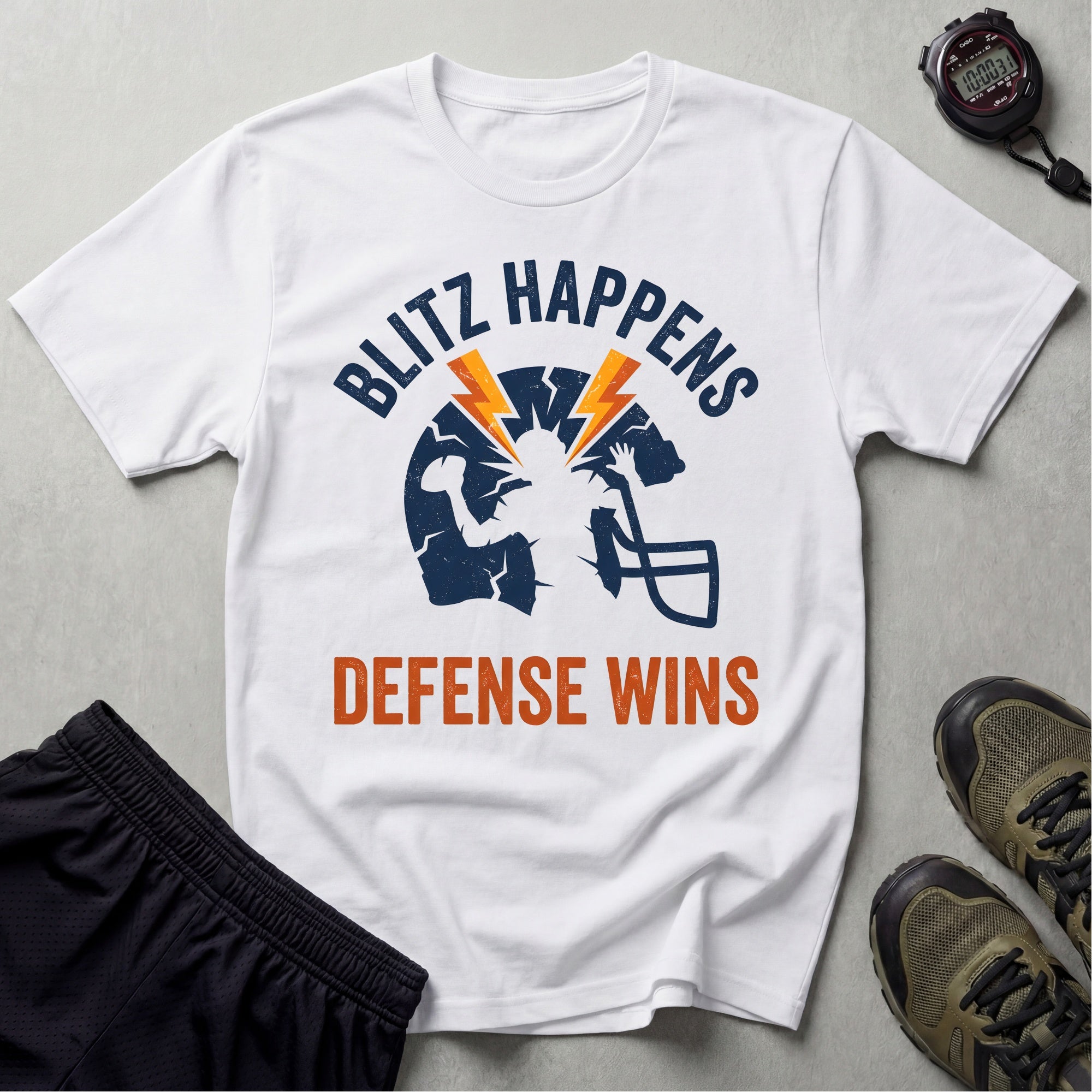 Gridiron USA Blitz Happens Defence Wins Gym T-Shirt