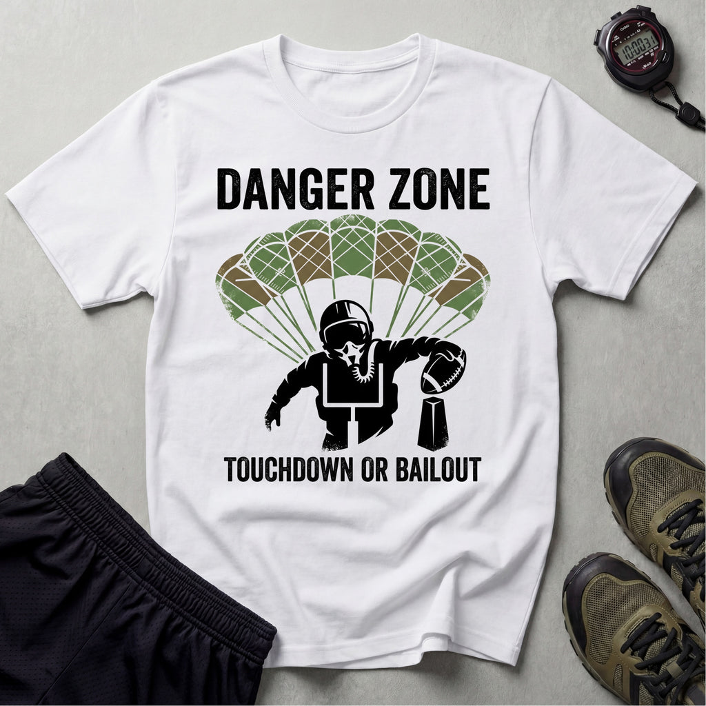 Gridiron Danger Zone Touchdown or Bail Out Gym T-Shirt