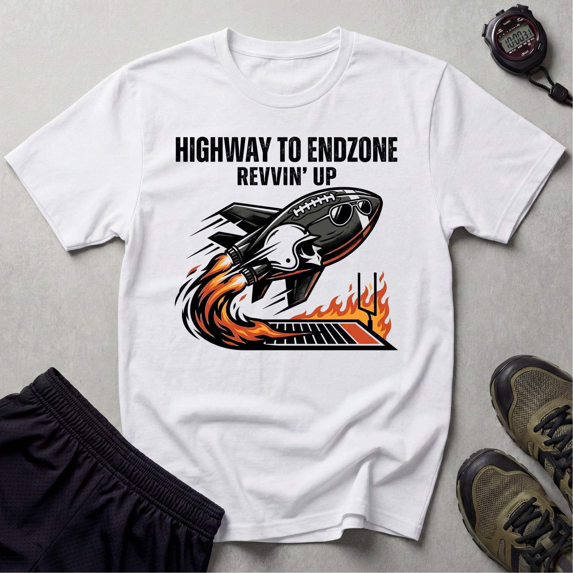 Gridiron Highway To Endzone Rev Up Gym T-Shirt