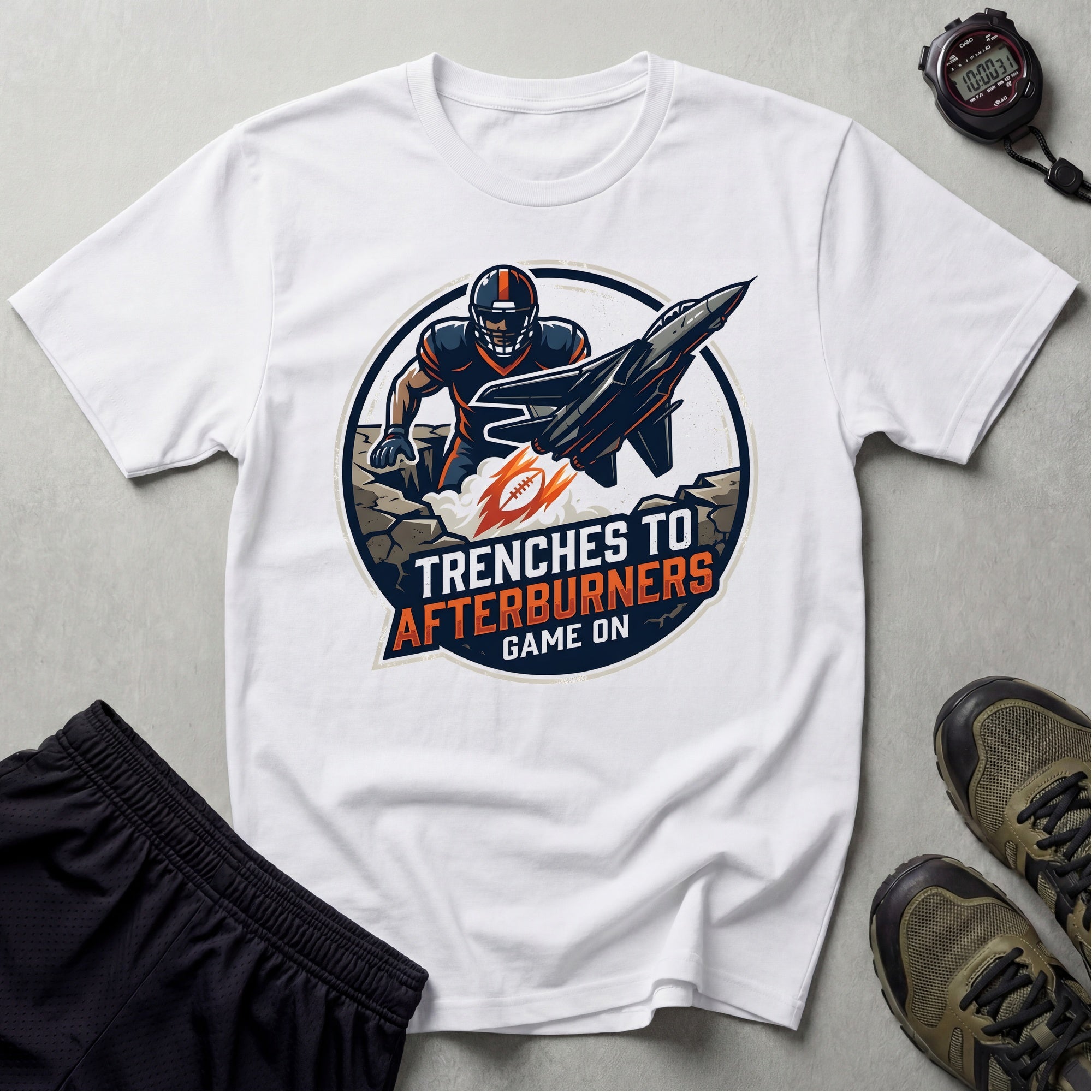 Gridiron Trenches To Afterburners Gym T-Shirt