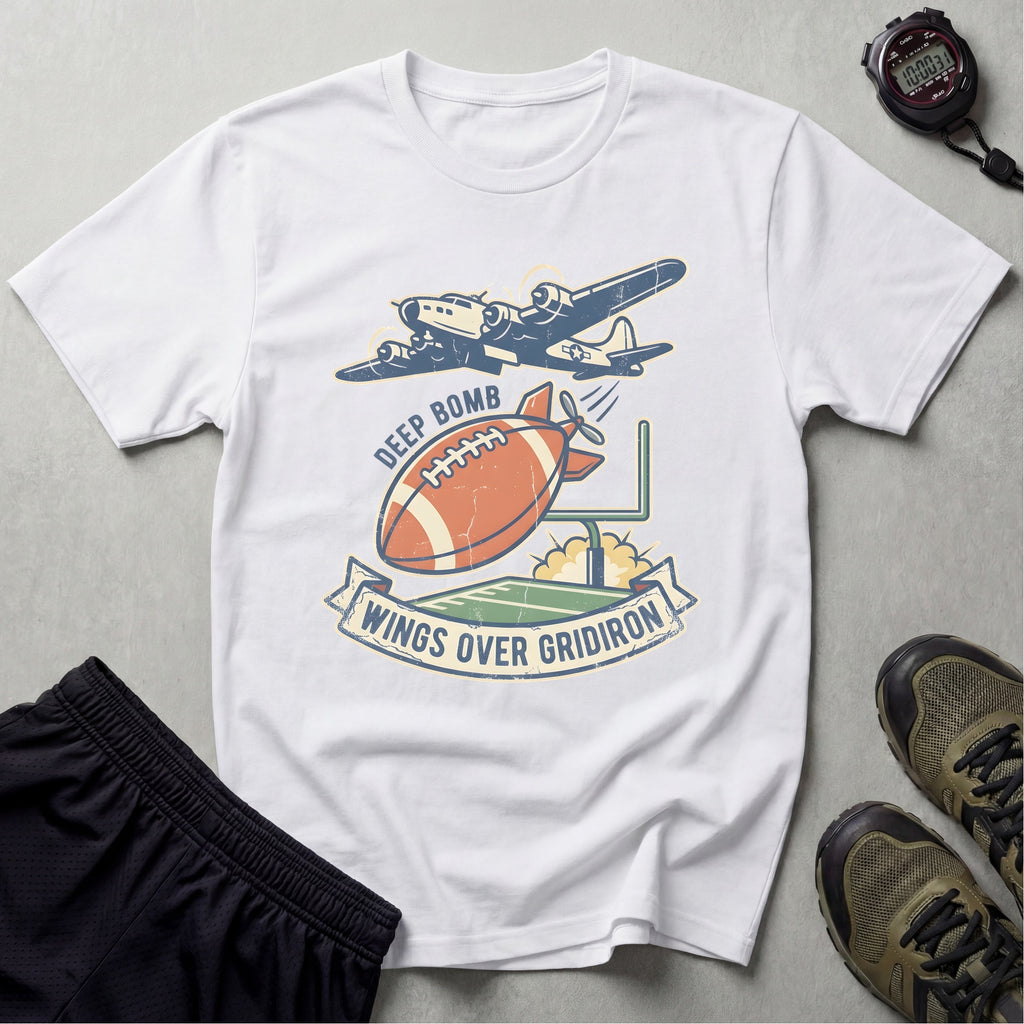 Gridiron Deep Bomb Retro Vintage Gym T-Shirt