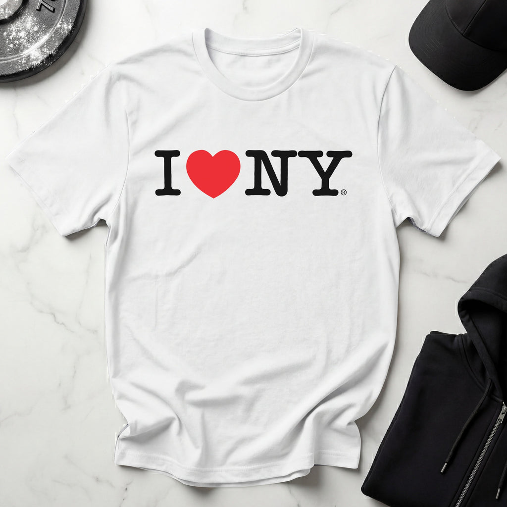 I Love NY Linear Classic Black Designer Gymwear T-Shirt