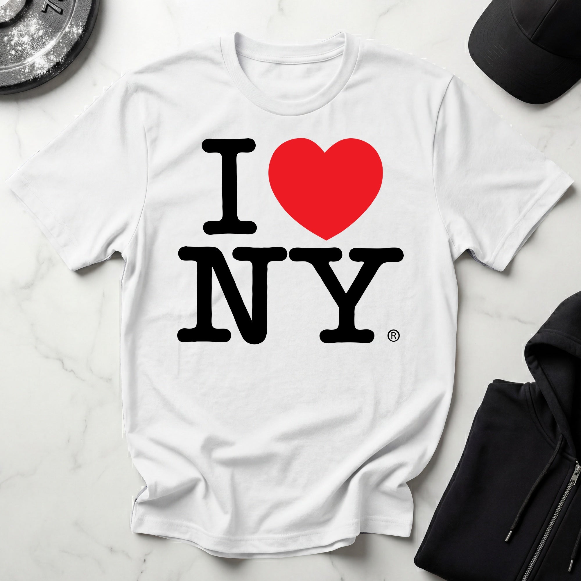 I Love NY Classic Black Designer Gymwear T-Shirt