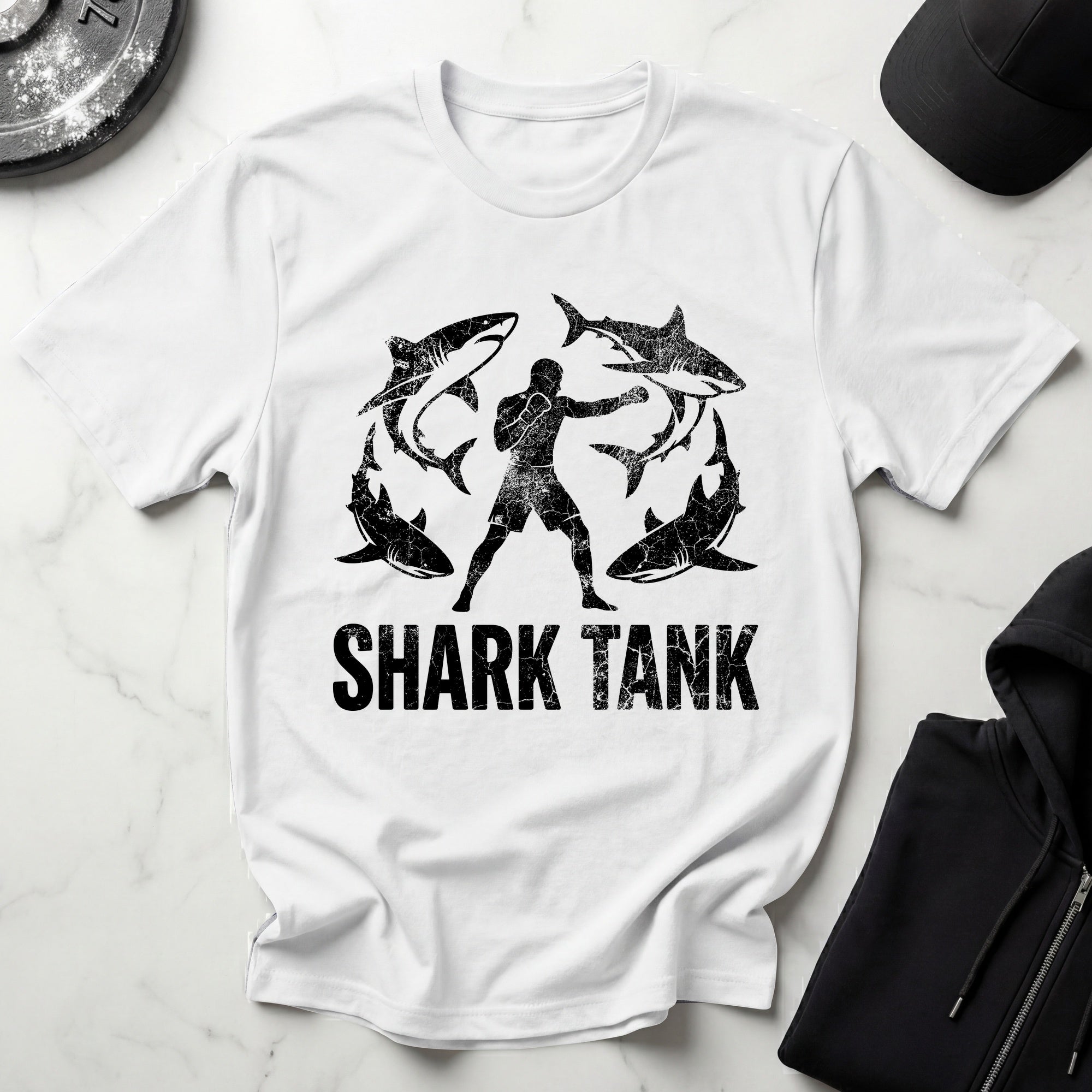 MMA Shark Tank Training Grunge black Gym T-Shirt