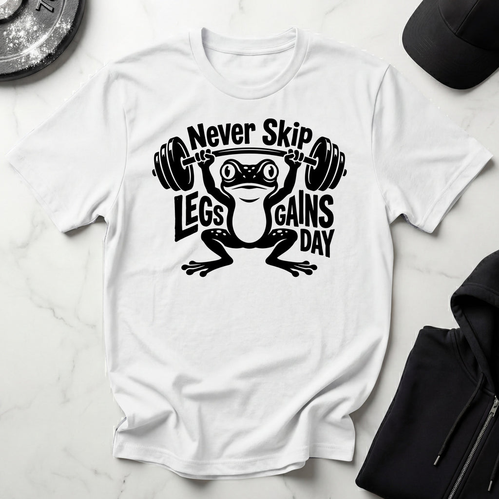 Never Skip Leg Day black Gym T-Shirt