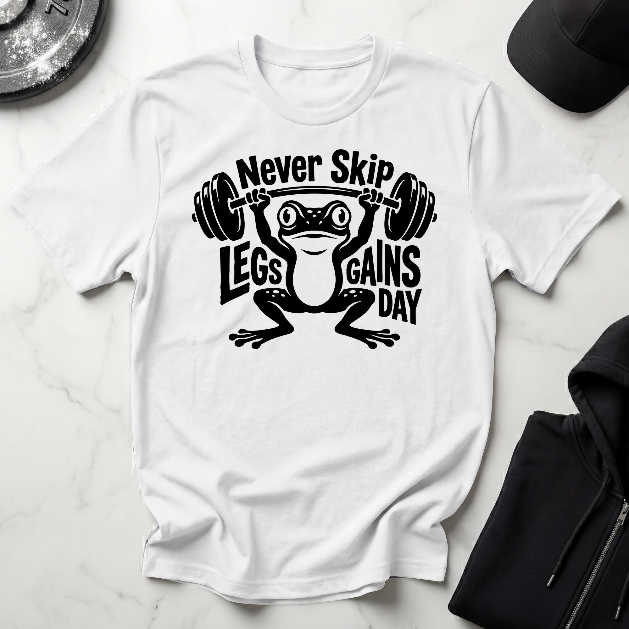 Never Skip Leg Day black Gym T-Shirt