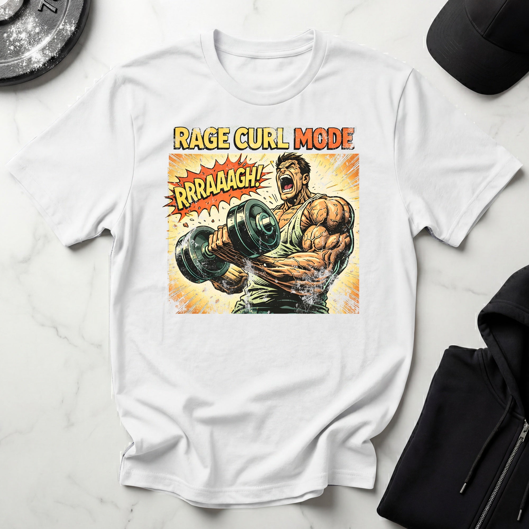 Retro Comic Rage Curl Gymwear T-Shirt