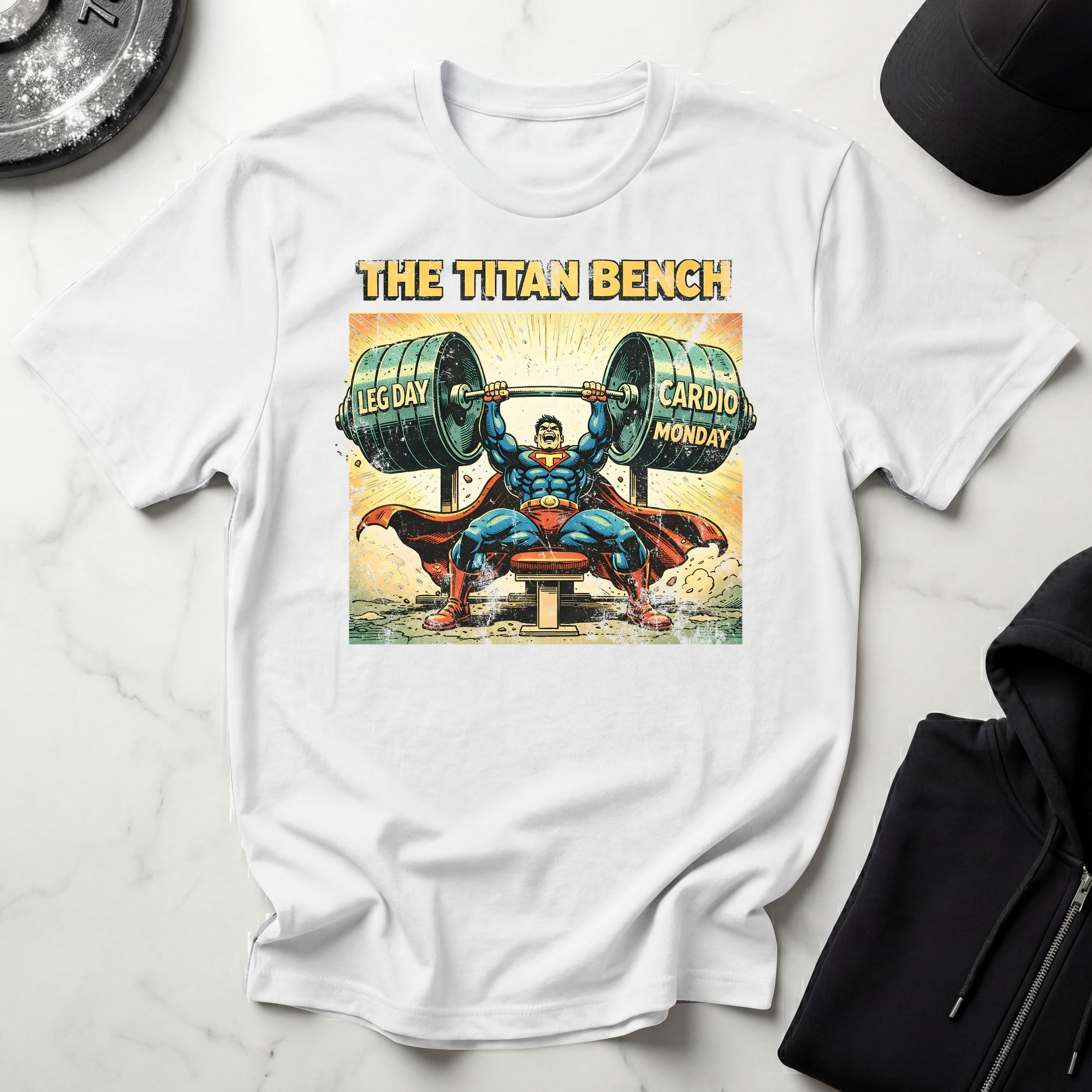 Retro Comic Titan Bench Gymwear T-Shirt