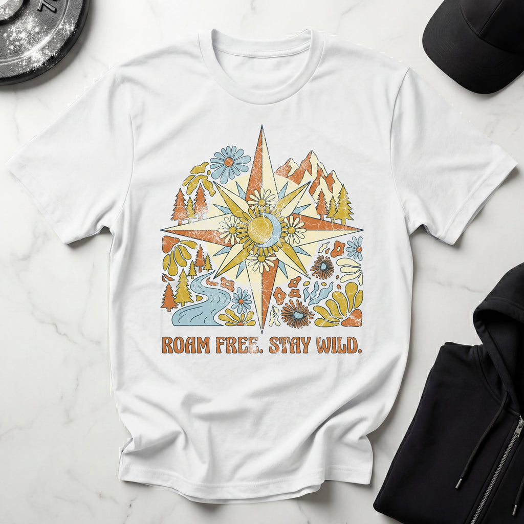 Roam Free Stay Wild Retro Gym T-Shirt