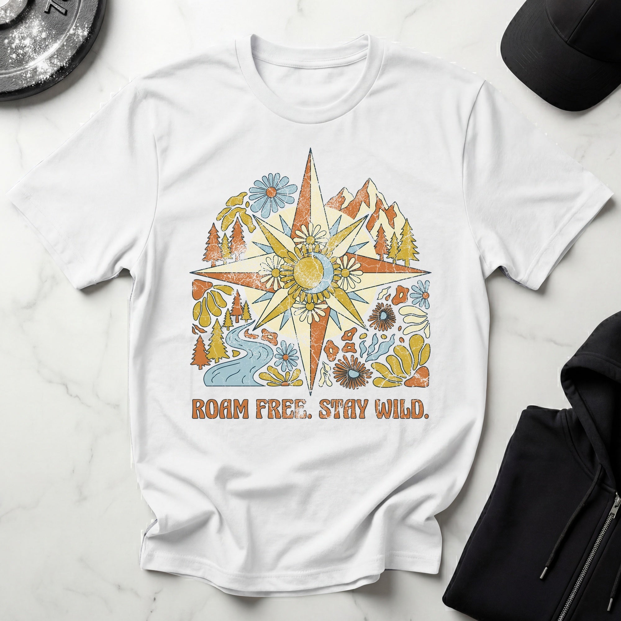 Roam Free Stay Wild Retro Gym T-Shirt