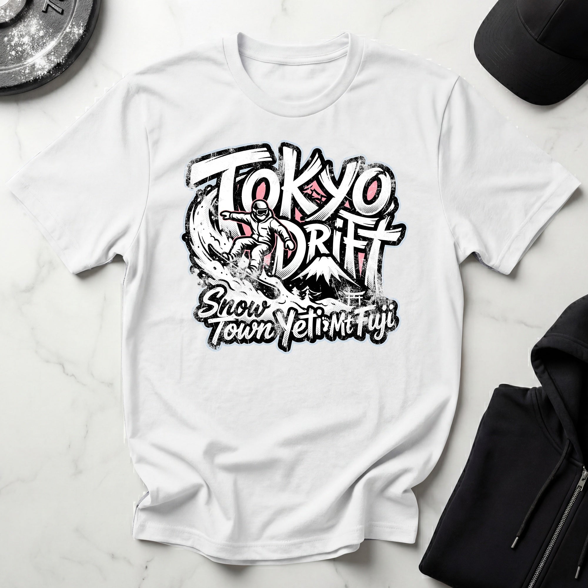 Snow Town Yeti Drift Snowboarder T-Shirt