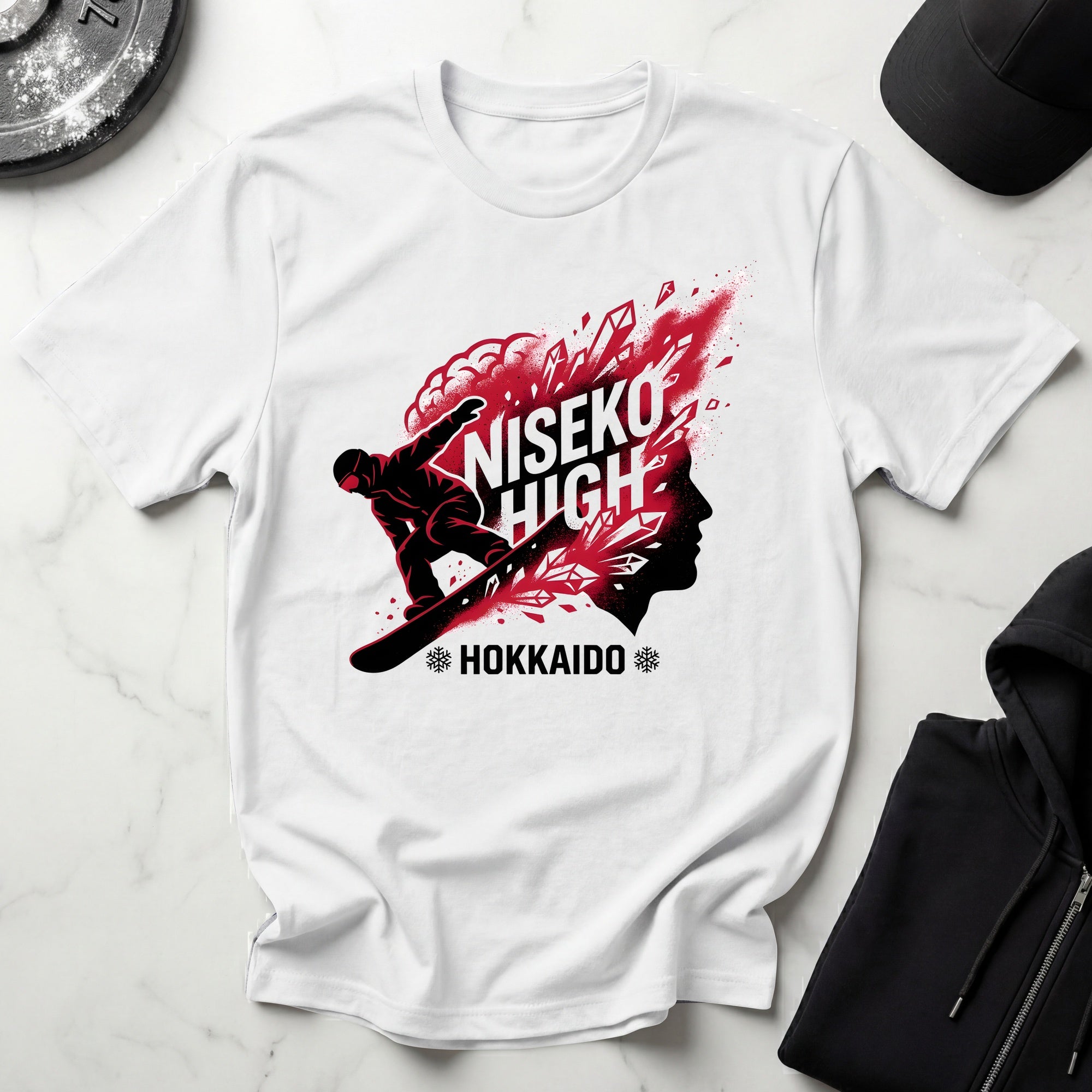 Niseko Snowboarder Designer Gym T-Shirt