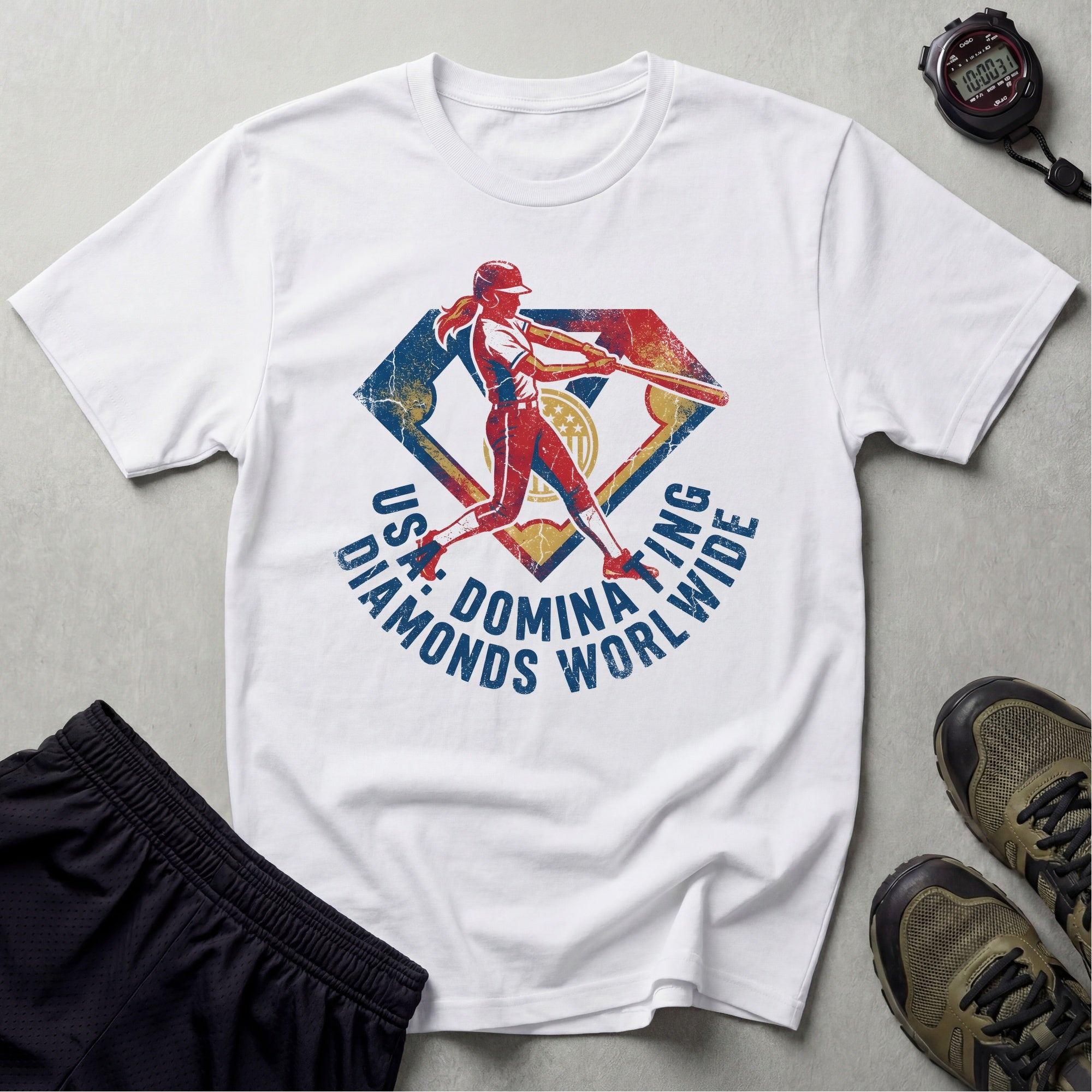 Softball USA Worldwide Diamond Dominance Gym T-Shirt